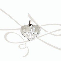 DIJE PLATA CORAZON CARDIOLOGO LISO