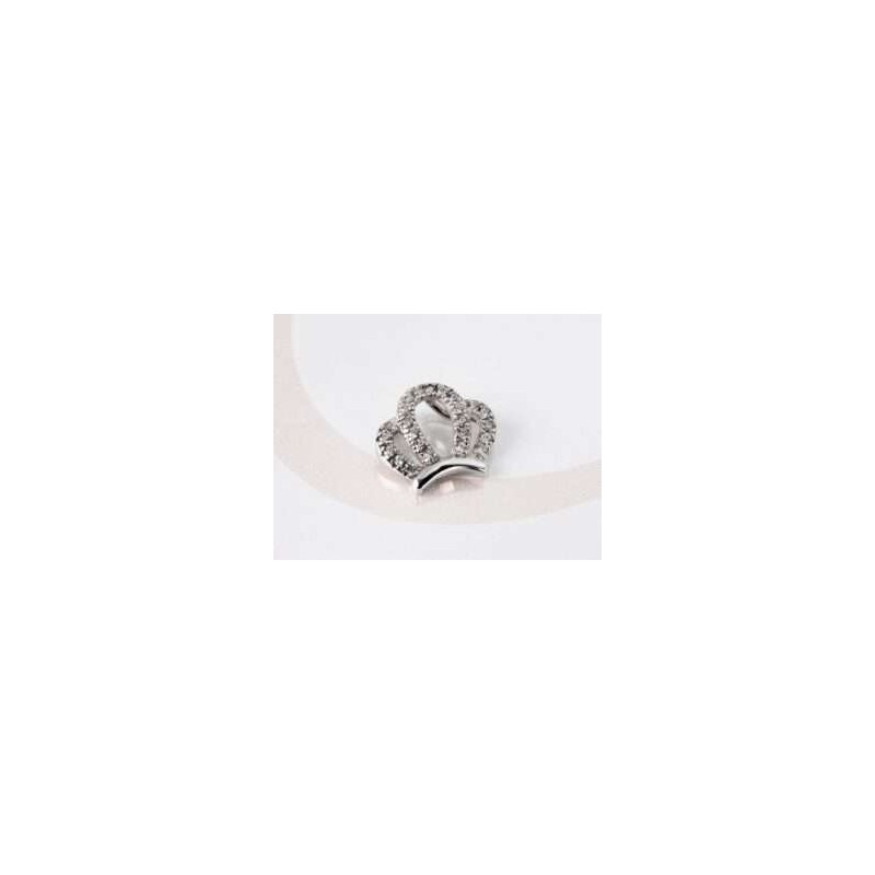 DIJE PLATA CORONA PLANA ZIRCONIA