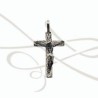 DIJE PLATA CRUCIFIJO BICOLOR RELIEVE