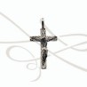 DIJE PLATA CRUCIFIJO BICOLOR RELIEVE