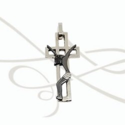 DIJE PLATA CRUZ CRISTO RELIEVE