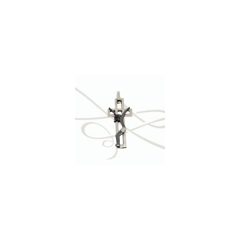 DIJE PLATA CRUZ CRISTO RELIEVE
