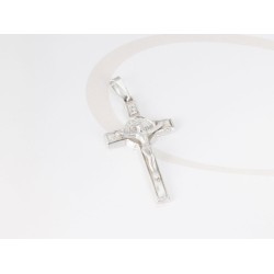DIJE PLATA CRUZ GR SAN BENITO RELIEVE