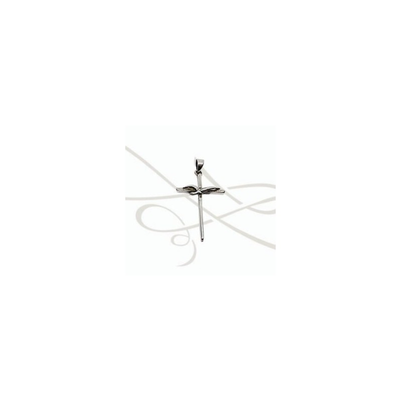 DIJE PLATA CRUZ PALOMA RELIEVE