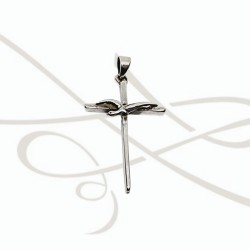 DIJE PLATA CRUZ PALOMA RELIEVE
