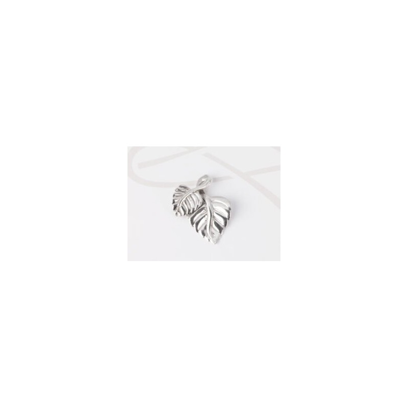 DIJE PLATA DOBLE HOJA LISO
