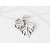 DIJE PLATA DOBLE HOJA LISO