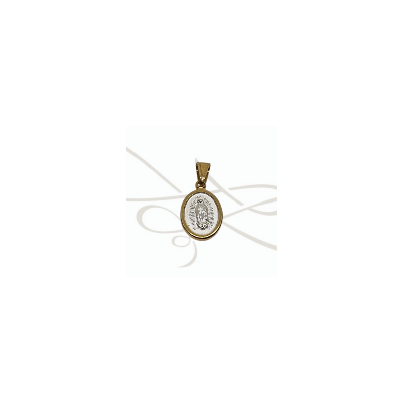 DIJE PLATA FRENTE Y VUELTA VIRGEN Y CRISTO FILO OL