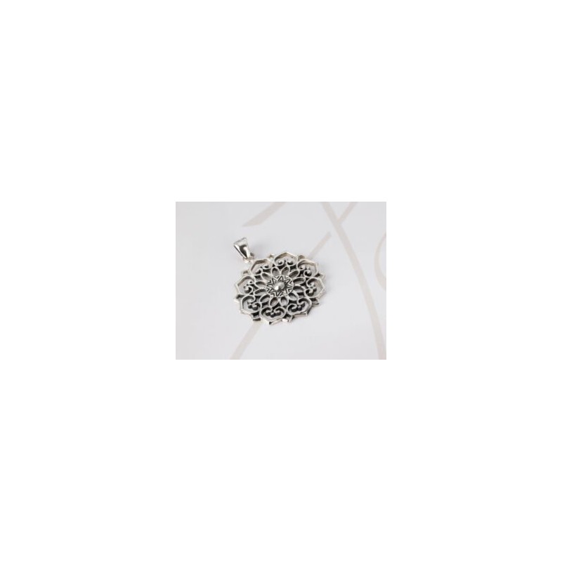 DIJE PLATA MANDALA MEDIANO PAVONADO