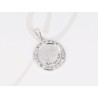 DIJE PLATA MEDALLA ZIRCONIA PAPA LASER