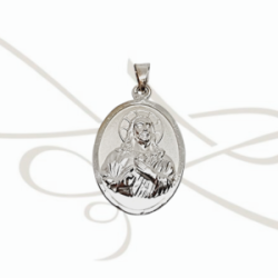 DIJE PLATA OVALADO CRISTO DIAMANTADO