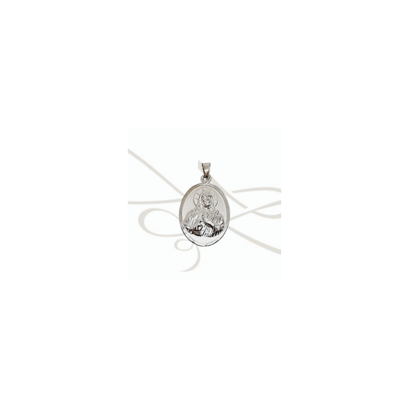 DIJE PLATA OVALADO CRISTO DIAMANTADO
