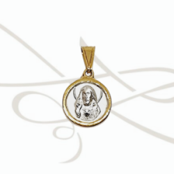 DIJE PLATA REDONDA VUELTA Y FRENTE VIRGEN Y CRISTO MINI FILO OL