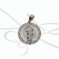 DIJE PLATA SAN JUDAS DIAMANTADO CON ZIRCONIAS