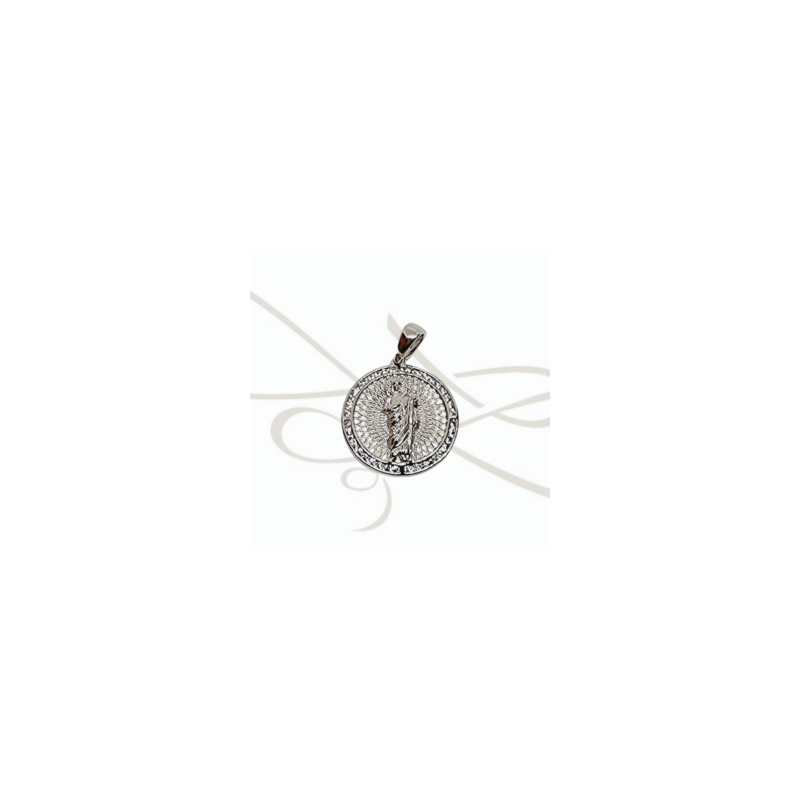 DIJE PLATA SAN JUDAS DIAMANTADO CON ZIRCONIAS