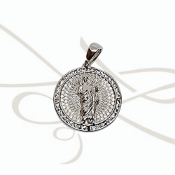 DIJE PLATA SAN JUDAS DIAMANTADO CON ZIRCONIAS