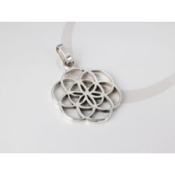 DIJE PLATA SILUETA FLOR VIDA LISO