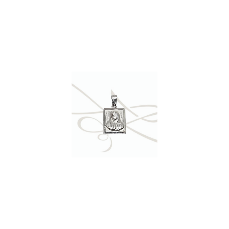 DIJE PLATA VIRGEN CUADRADA DIAMANTADA