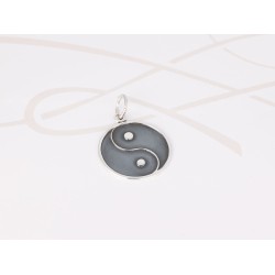 DIJE PLATA YIN Y YANG PAVONADO