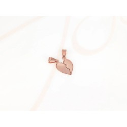 DIJE RECUBRIMIENTO DE ORO ROSA CORAZON PAREJA LISO
