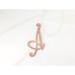 DIJE RECUBRIMIENTO DE ORO ROSA CURSIVA A LISO