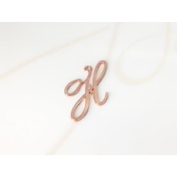 DIJE RECUBRIMIENTO DE ORO ROSA CURSIVA H LISO