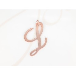 DIJE RECUBRIMIENTO DE ORO ROSA CURSIVA L LISO
