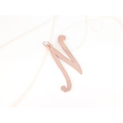 DIJE RECUBRIMIENTO DE ORO ROSA CURSIVA N LISO