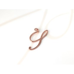DIJE RECUBRIMIENTO DE ORO ROSA CURSIVA Y LISO