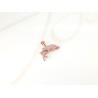 DIJE RECUBRIMIENTO DE ORO ROSA DELFINES ZIRCONIA