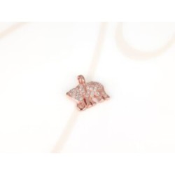 DIJE RECUBRIMIENTO DE ORO ROSA ELEFANTE ZIRCONIA