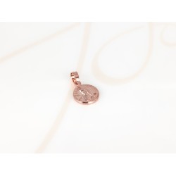 DIJE RECUBRIMIENTO DE ORO ROSA MEDALLA DOBLE VISTA LISO