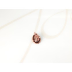 DIJE RECUBRIMIENTO DE ORO ROSA MEDALLA MILAGROSA LISO