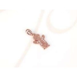 DIJE RECUBRIMIENTO DE ORO ROSA NIÑO COMPLETO ZIRCONIA