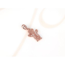 DIJE RECUBRIMIENTO DE ORO ROSA NIÑO COMPLETO ZIRCONIA
