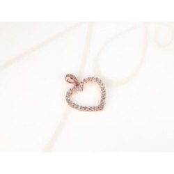 DIJE RECUBRIMIENTO DE ORO ROSA SILUETA CORAZON ZIRCONIA