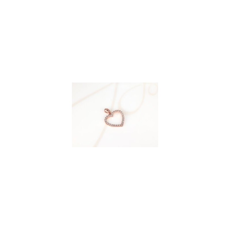 DIJE RECUBRIMIENTO DE ORO ROSA SILUETA CORAZON ZIRCONIA