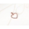 DIJE RECUBRIMIENTO DE ORO ROSA SILUETA CORAZON ZIRCONIA