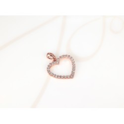 DIJE RECUBRIMIENTO DE ORO ROSA SILUETA CORAZON ZIRCONIA