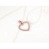 DIJE RECUBRIMIENTO DE ORO ROSA SILUETA CORAZON ZIRCONIA