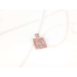 DIJE RECUBRIMIENTO DE ORO ROSA VIRGEN CUADRADA LISO