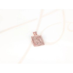 DIJE RECUBRIMIENTO DE ORO ROSA VIRGEN CUADRADA LISO