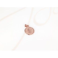 DIJE RECUBRIMIENTO DE ORO ROSA VIRGEN REDONDA LISO