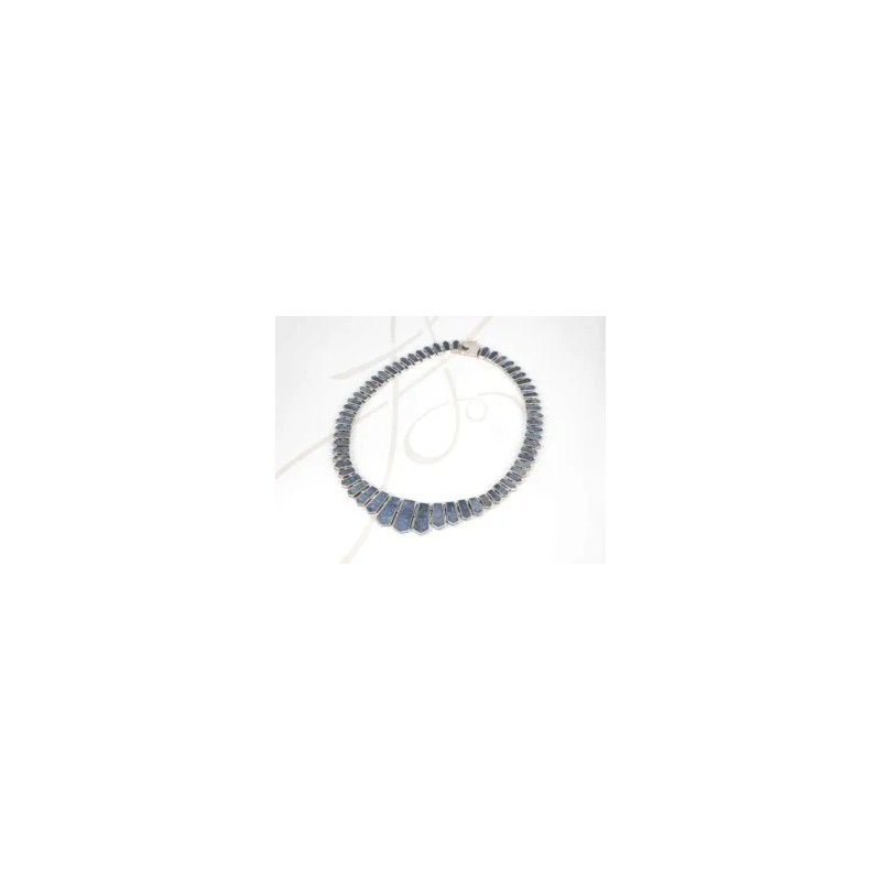 GARGANTILLA PLATA ASIMETRICA PESADA PIEDRA