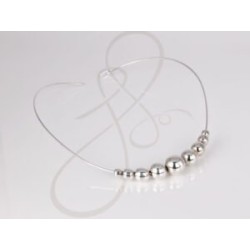 GARGANTILLA PLATA BOLAS CON BROCHE LISO