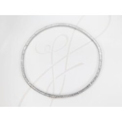 GARGANTILLA PLATA RODIZADA BAGUETTE CONTINUO TOPACIO BLANCO