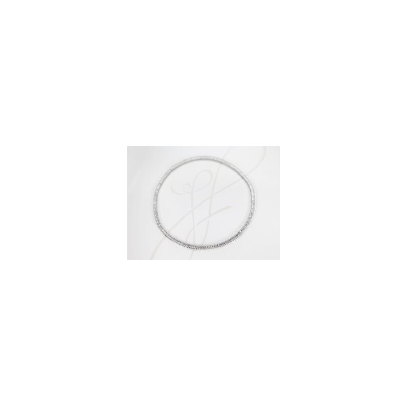 GARGANTILLA PLATA RODIZADA BAGUETTE CONTINUO TOPACIO BLANCO