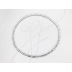 GARGANTILLA PLATA RODIZADA BAGUETTE CONTINUO TOPACIO BLANCO