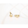 HUGGIES ORO LAMINADO TRIPLE CORAZON ZIRCONIA