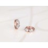 HUGGIES RECUBRIMIENTO DE ORO ROSA DOBLE GOTA ZIRCONIA